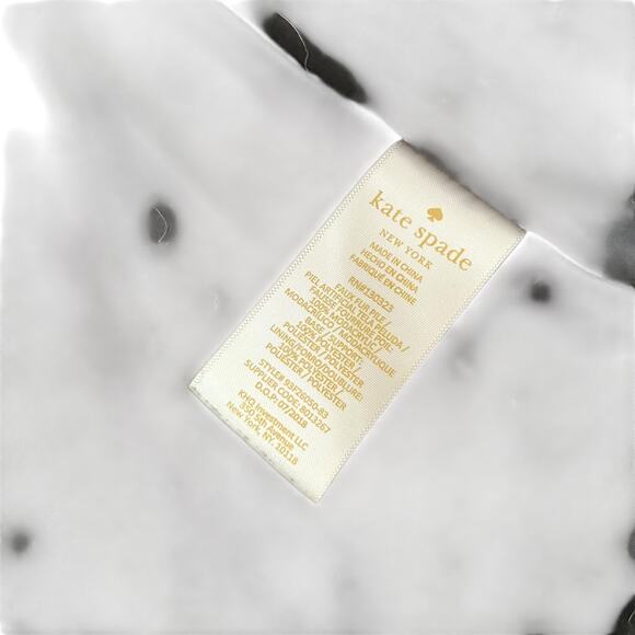 Kate Spade Girls Black White Polka Dot Faux Fur Warm Jacket Size 4 - Picture 7 of 8